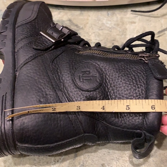 RALPH LAUREN  QUANITA BLACK LEATHER BOOTS, SIZE 7.5 B - Picture 10 of 15